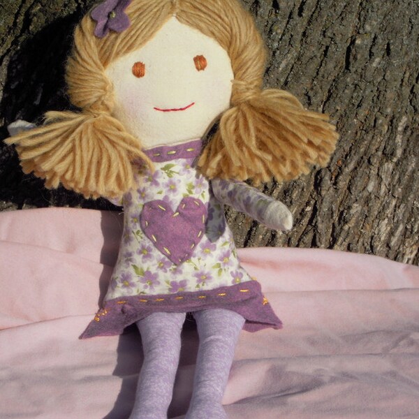 custom waldorf inspired handmade natural cloth rag doll