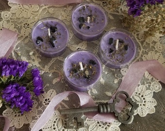 4 Hecate candle, Hekate Tea Lights, Myrrh resin, cypress, Mugwort, Spell Candles