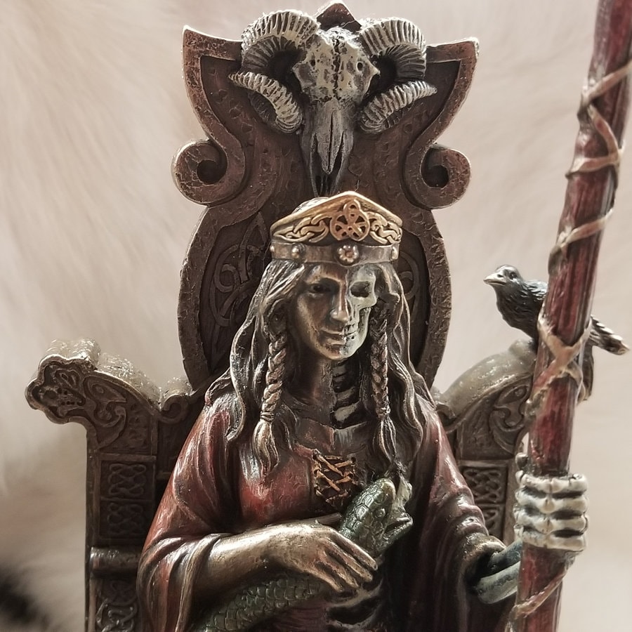 Hel Statue Hel Statuette Hel Norse Goddess Viking Pagan Wood Carving