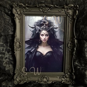Raven Queen Art Print on Metal Frame Not Included
