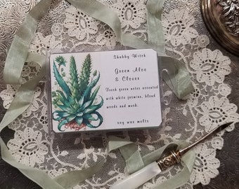 Green Aloe & Clover Soy Melts, Scented Wax