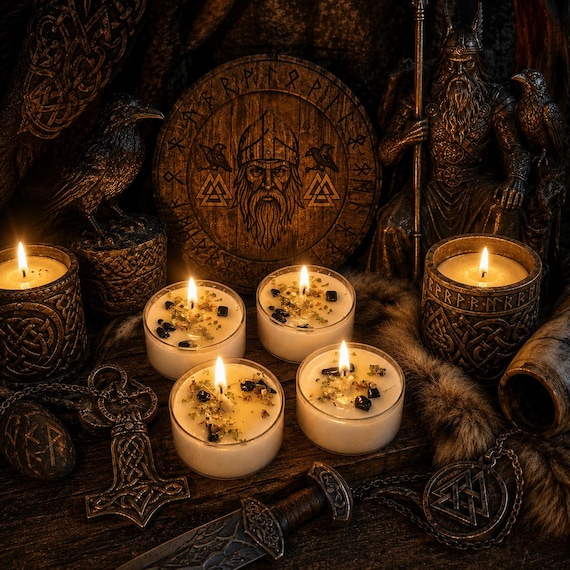 Odin, Alfadir Tealights, Wodan, Woden, Wotan Tea lights, Vikings