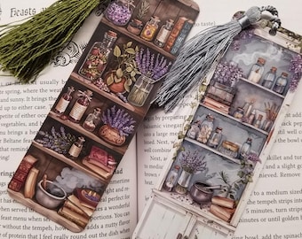 Botanical Bookshelf Metal Bookmark with Tassel