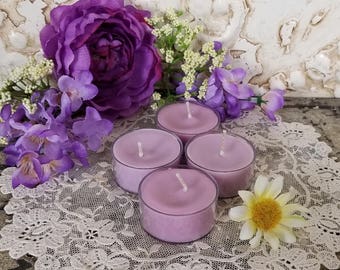 4 Black Cherry  Tea Lights, soy hand poured