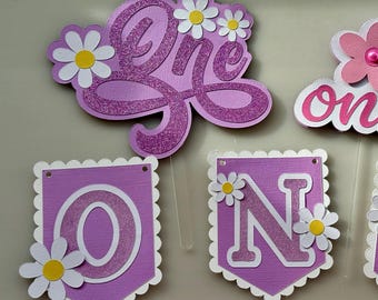 Handmade First Birthday Cake Topper & High Chair Banner: Custom Party Decor