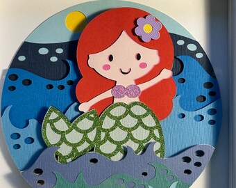Mermaid Shadow Box Frame: Custom 3D Wall Art
