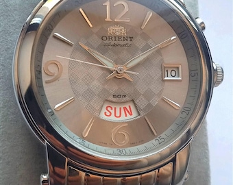 Orient Automatic Watch Titanium Day- Date Silver Dial  Mens