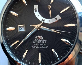 Orient Watch Automatic Mens Power Reserve Black Dial Japan Watch