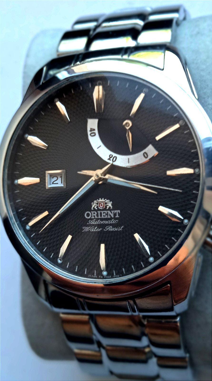 Orient Watch Automatic Mens Power Reserve Black Dial Japan Watch