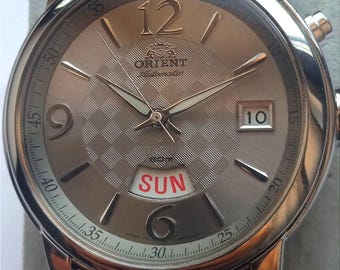 Orient Automatic Watch Tinanium Day/Date Silver Dial Mens