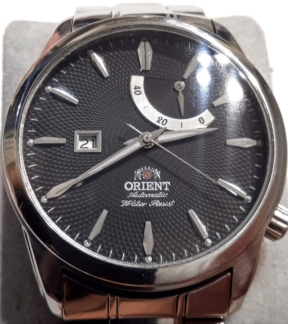 ORIENT WATER RESIST腕時計 ブラック Vintage Orient Automatic Watch, Black Power Reserve Dial - Etsy