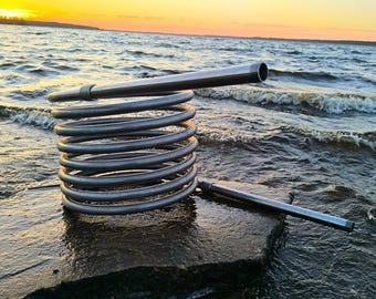 Wood fired hot tub coil heater