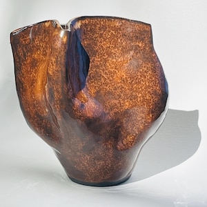 Abstract Ceramic Vessel Brown Ceramic Vase Sculptural Vase Modern Decor Design Object Fine Art Ceramics