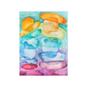 Farbenfrohes Aquarell Postkarten Set, handgeschriebenes Briefpapier-Set, handgeschriebene Notizen, künstlerisches Briefpapier-Set, Kunst