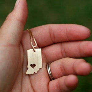 Gold Necklace and Pendant State or Country Cut Out - Made to Order