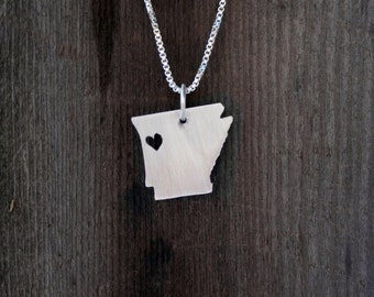 Sterling Silver Necklace and Pendant State or Country Cut Out - Made to Order