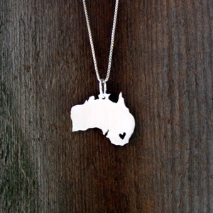 Sterling Silver Necklace and Pendant State or Country Cut Out Made to Order image 2