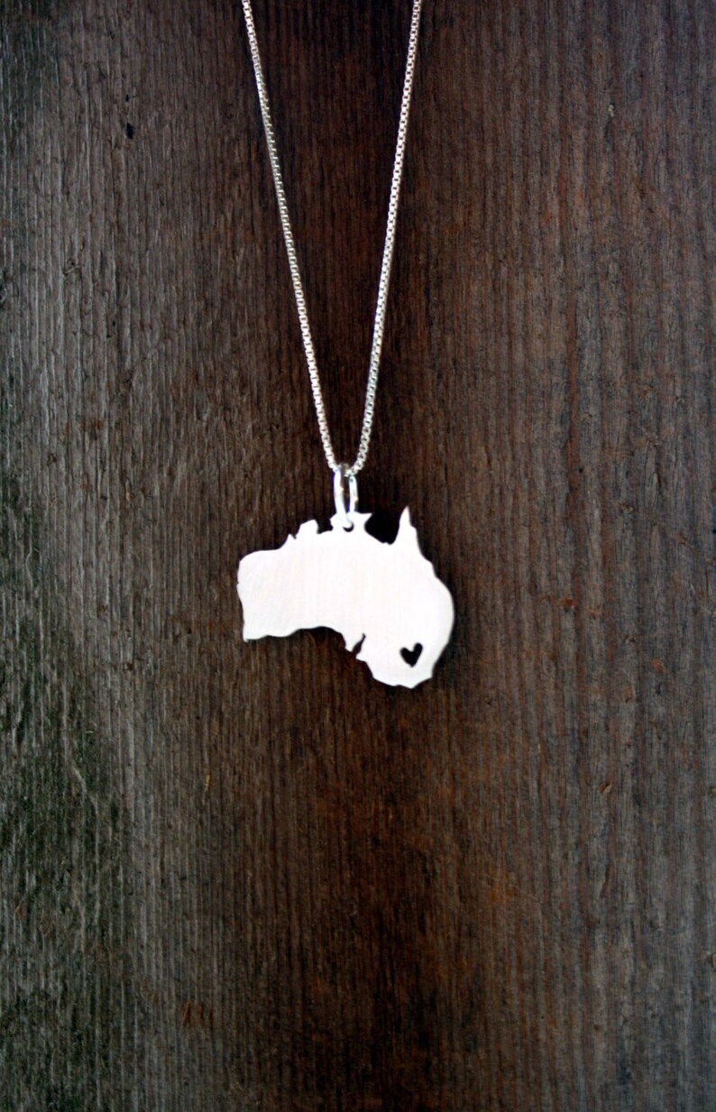 Sterling Silver Necklace and Pendant State or Country Cut Out Made to Order image 2