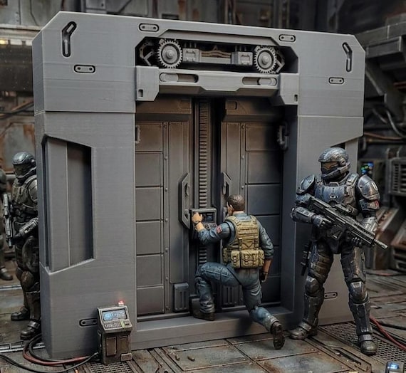 1:12 Scale Sliding Door Gate Sci-fi Diorama for Star Wars Marvel