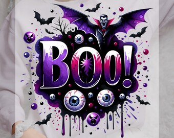 Boo! Halloween DTF Transfer: Ready To Press