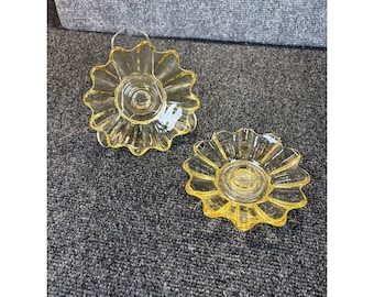 Vintage~Par Fostoria~Celestial Harvest~Gula ljusstakar