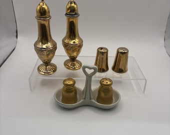 3 Sets of Vtg Gold Toned Salt and Peppers
