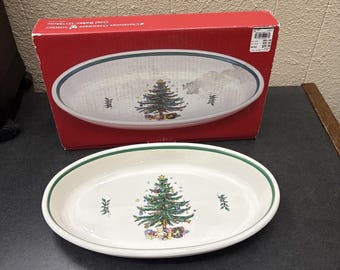 Nikko~Christmastime~Happy Holidays~Oval Baker~13.25"~IOB