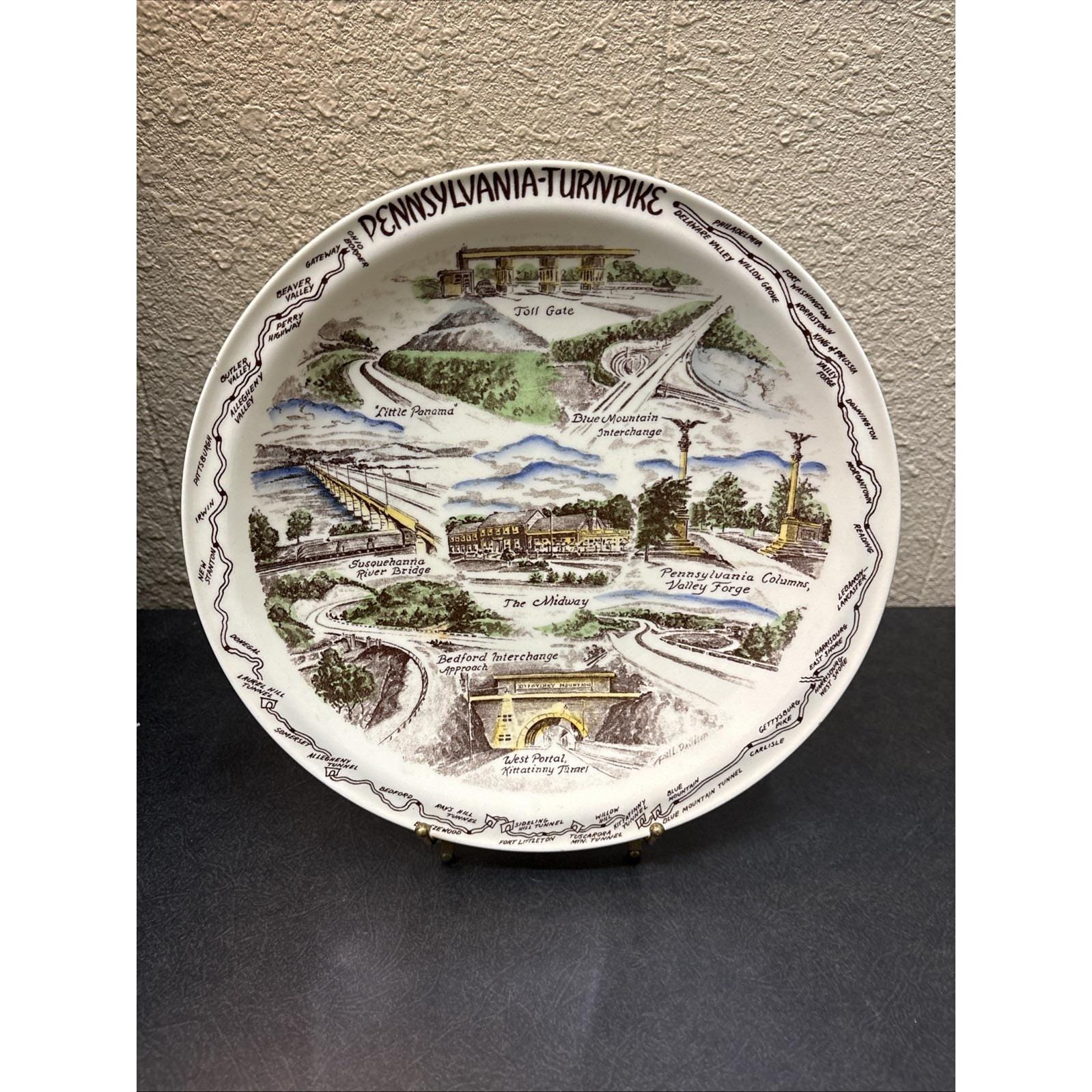 pa-pul　ステファン・ジョンソン WWF ハリネズミ　陶板20cm Vtg~vernon Kilns Pennsylvania Turnpike Souvenir Plate for Howard