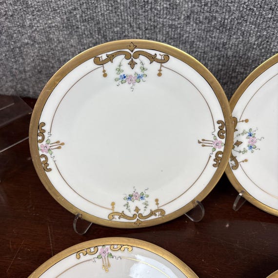 ドイツ製 Hutschenreuther ペールピーチ 金彩 美しいレリーフ5枚 3枚セット Hutschenreuther フッチェンロイター ローゼンタール