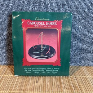 Hallmark Keepsake Ornament Christmas Carousel Horse Display Stand 1989 NEW