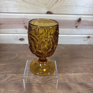 LG Wright Amber Moon & Stars Goblet | Vintage MCM