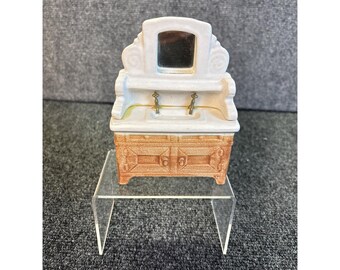 Vintage~Dockhusminiatyr~1975~Sonia Messer~Handmålad~Diskbänk