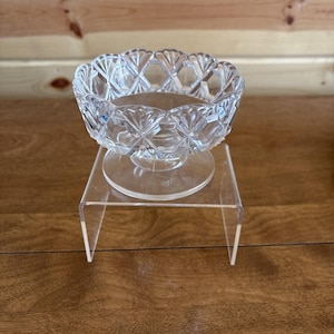 Vintage Clear Pressed Glass Pedestal Footed Small Compote/Candy Dish
