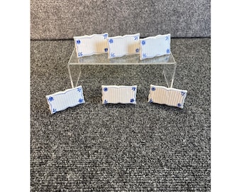 Juego de 6 portatarjetas de mesa de porcelana vintage, hechos en Filipinas.