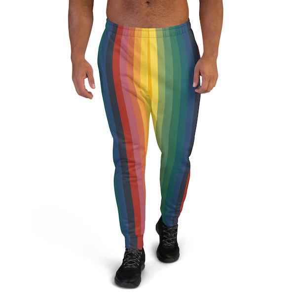 Men's Rainbow Jerry Joggers, Shakedown Merch, Festival Apparel, Men's Rainbow Pants, Festival Clothing Men, Rainbow Sweatpants