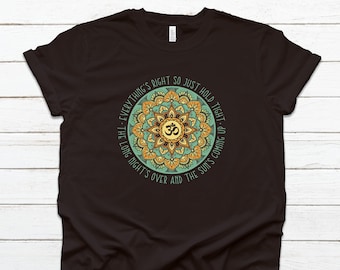 Men&#39;s Phish Tee - Everything&#39;s Right, Unisex Phish Shirt, Phish Lyrics, Mandala Tshirt Men, Phish Yoga Shirt, Shakdown Merch