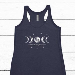Women&#39;s Phish Tank - Breath and Burning, We&#39;ll Dance in the Light of the Moon, Phish Lyrics, Moon Phase Shirt, Festival Apparel, Moons Tank