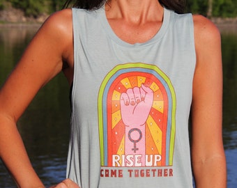 Women&#39;s Phish Tank - Rise Come Together, Women&#39;s Muscle Tank, Phish Shirt, Phish Lyrics, Women&#39;s Rights Shirt, Female Activist Shirt