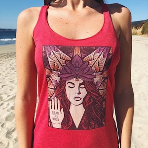 Women&#39;s Phish Tank - Read The Book, Phish Shirt Women, Phish Icculus, Alpine 2019, Ruby Waves Red