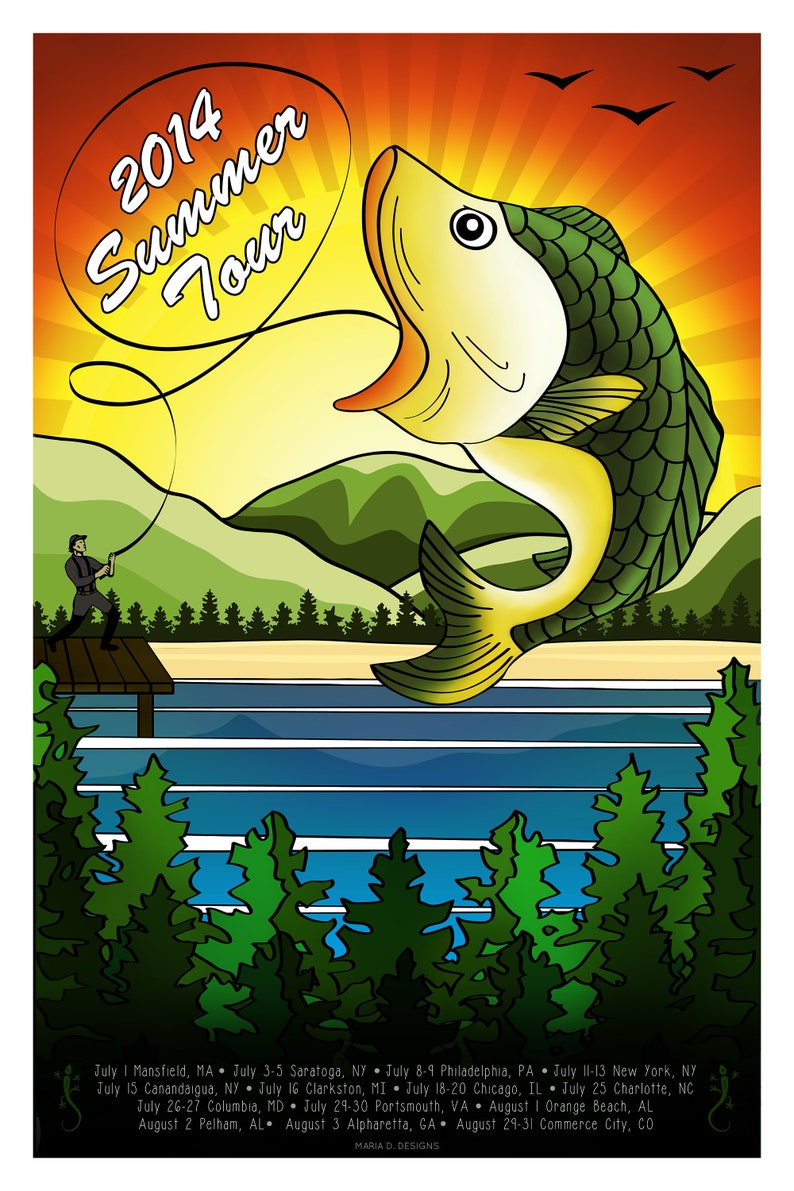 Phish Poster Summer Tour 2014 Phish 2014 Print Concert Etsy