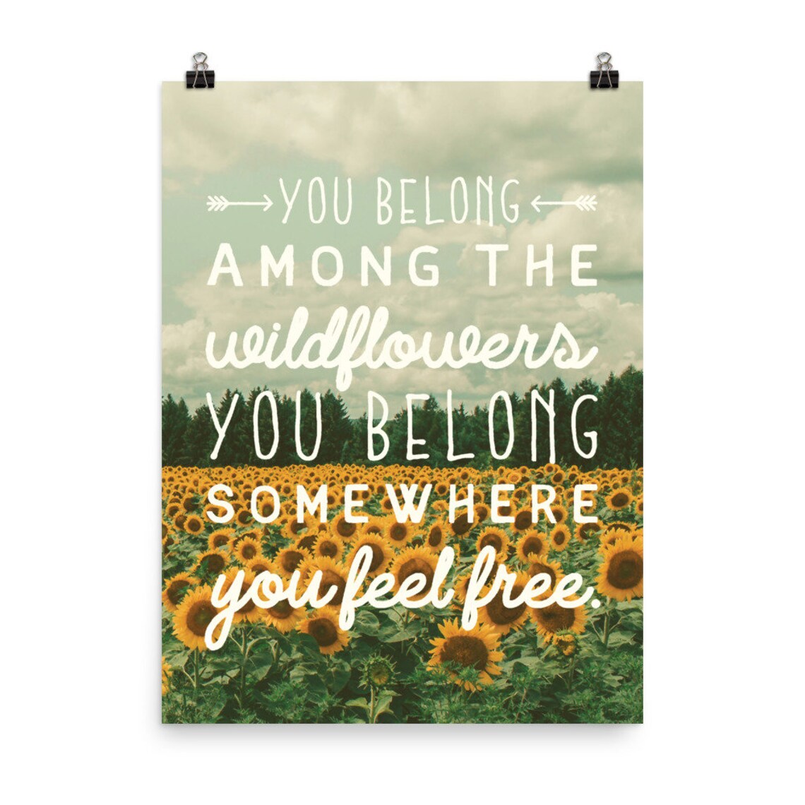 Wildflower Lyrics Poster Sunflower Wall Art Boho Home Decor Etsy