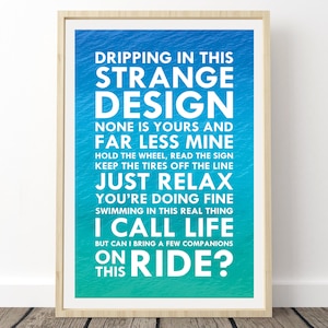 Phish Lyrics Poster - Strange Design, Phish Prints, Song Lyrics Art, Phish Art, Gifts for Phish fans