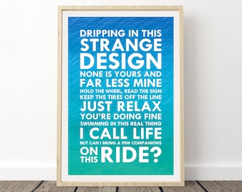 Phish Lyrics Poster - Strange Design, Phish Prints, Song Lyrics Art, Phish Art, Gifts for Phish fans