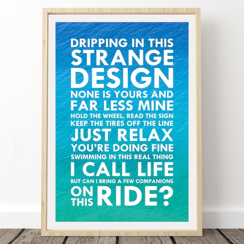 Phish Lyrics Poster Shade Love Song Lyrics Art Phish Etsy