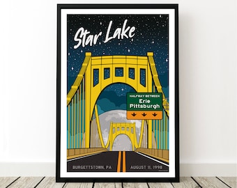 Phish-poster - Star Lake 1998, phish-concertposter, phish-afdrukken, phish-posters 1998, phish-kunst, cadeaus voor phish-fans, muziekposters