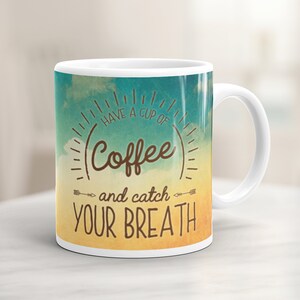 Phish Mug - Tarifa, &#39;Toma una taza de café y respire&#39;, Regalos para Phans, Taza de café Phish, Tazas de letras musicales, Letras de Phish Fee