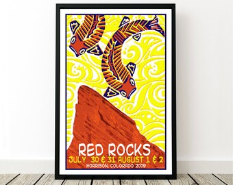 Affiche Phish - Red Rocks 2009, Morrison Colorado, Phish Red Rocks Poster, Colorado Concert Poster, Phish Wall Art, Phish Prints