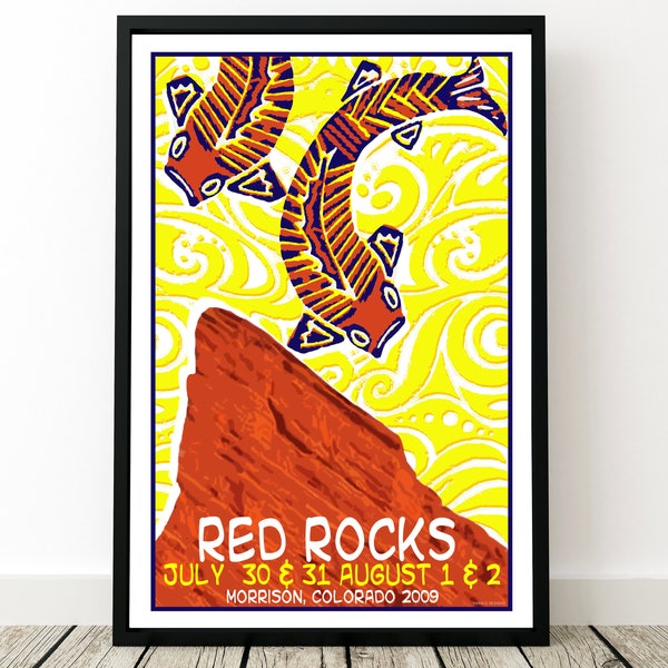 Phish Poster - Red Rocks 2009, Morrison Colorado, Phish Red Rocks Poster, Colorado Concert Poster, Phish Wall Art, Phish Prints