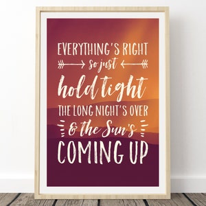 Cartel de letras de phish - Todo está bien, impresiones de phish, todo lo correcto, así que mantén presionado, phish Prints