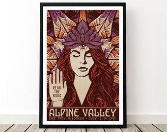 Phish Poster - Alpine Valley, WI 2019, Summer Tour 2019, Phish Alpine Print, Ruby Waves